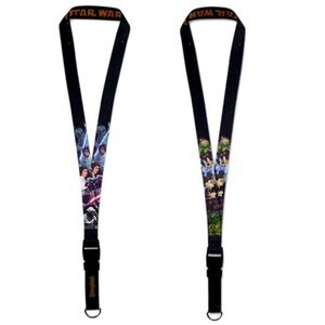 Disney Star Wars Mickey Mouse Live Action & Animated Reversible Lanyard w/ Ewok